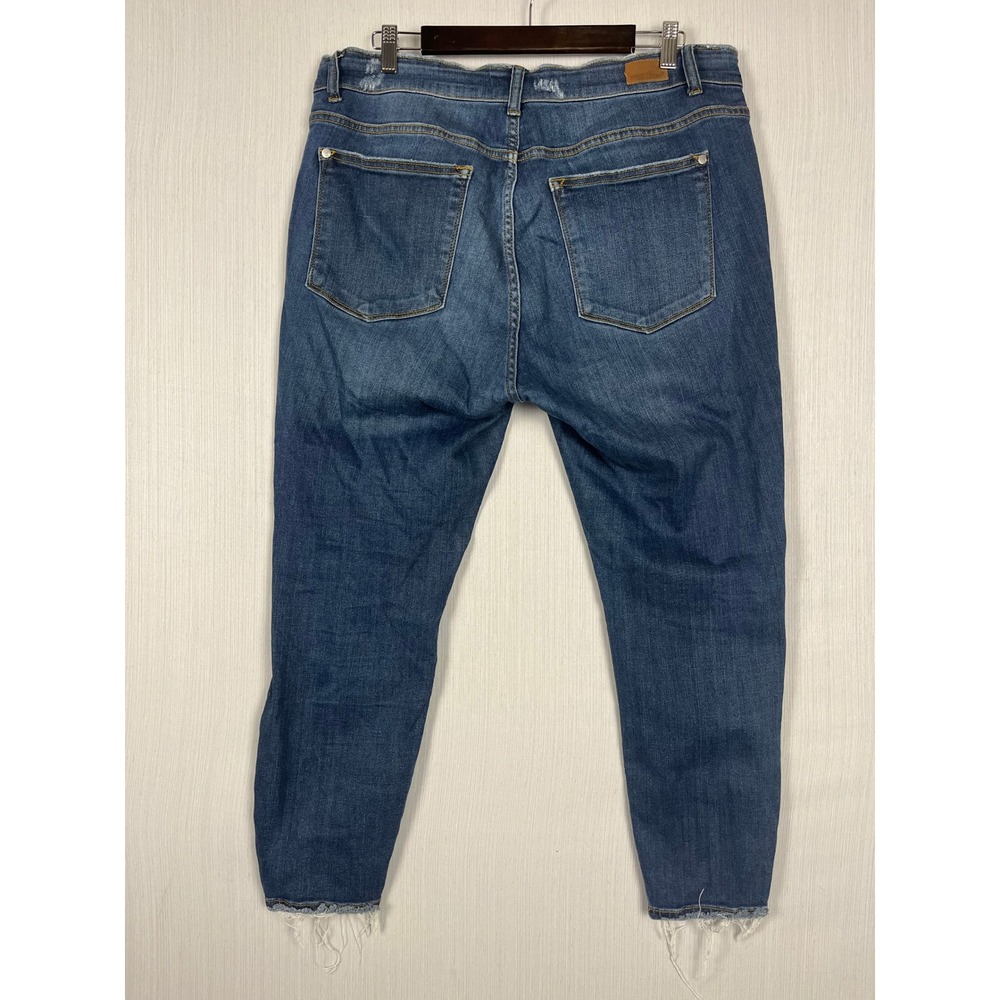 Judy Blue Skinny Fit Jeans 16W Blue Distressed Raw Hem Casual Lived In - Picture 3 of 11